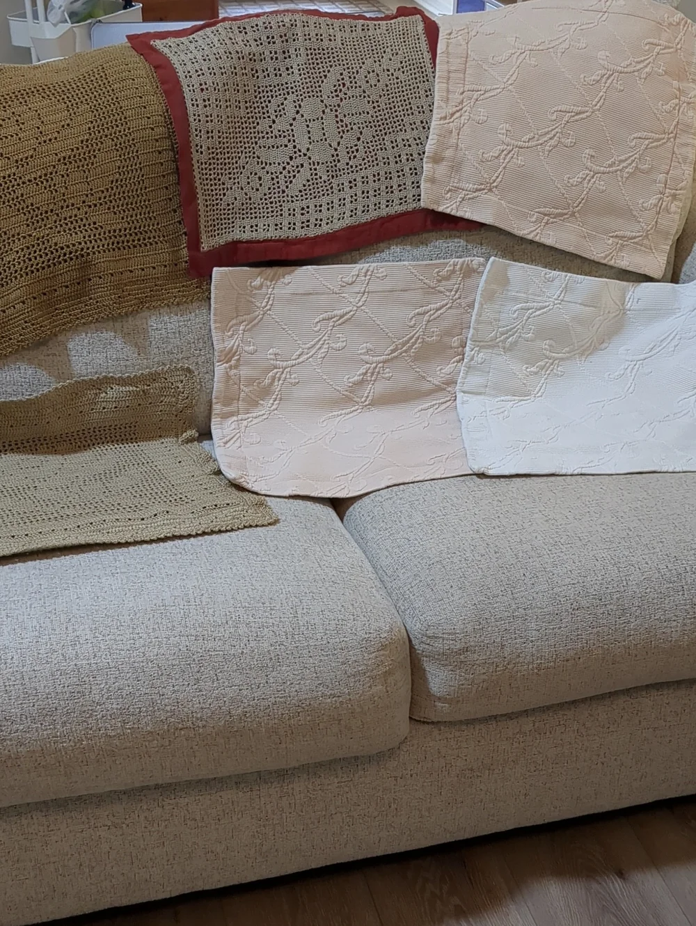 Set of Six Vintage Throw Pillow Covers